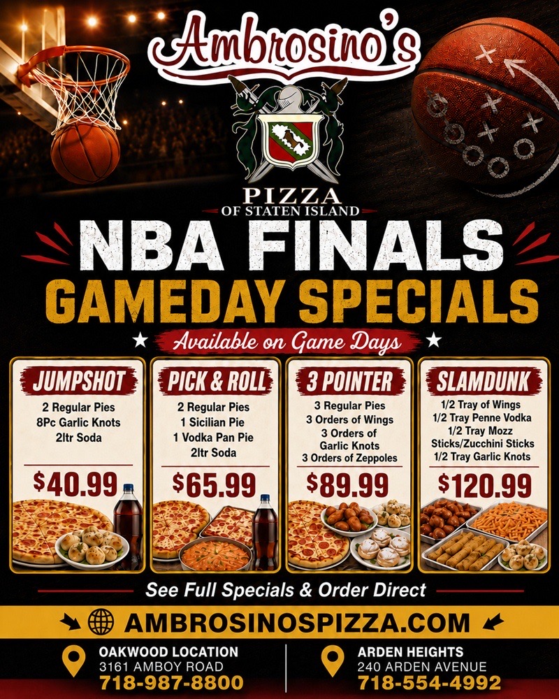 NBA Finals gameday specials at Ambrosino's Pizza & Restaurant